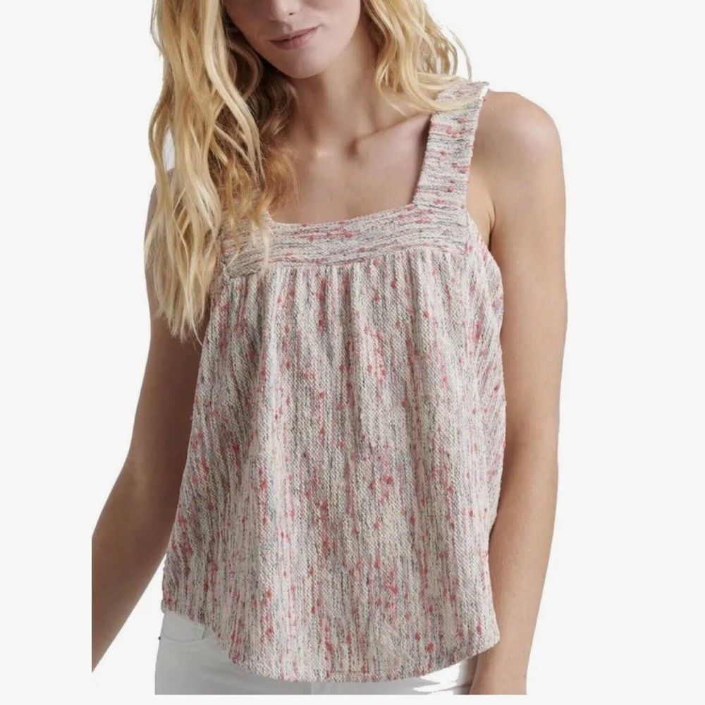 Lucky brand pink & gray tweed tank